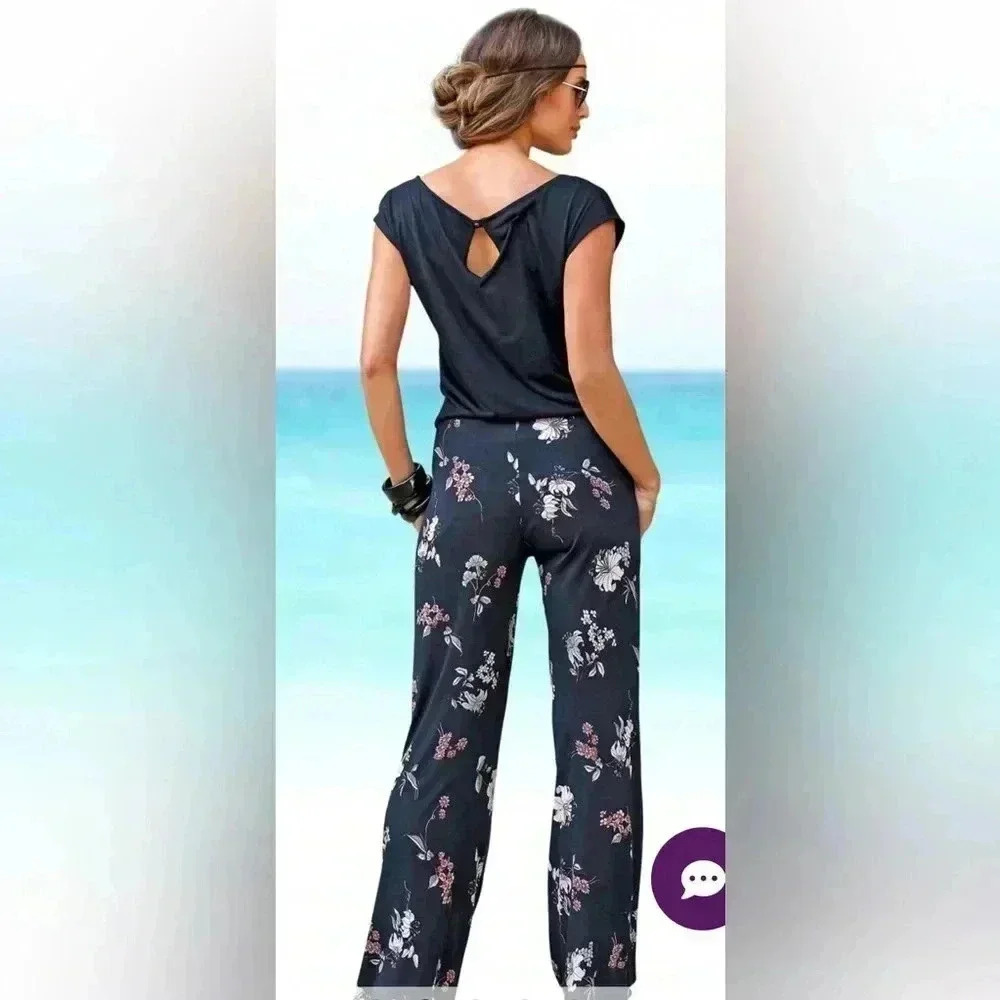 Black and Floral jumpsuit